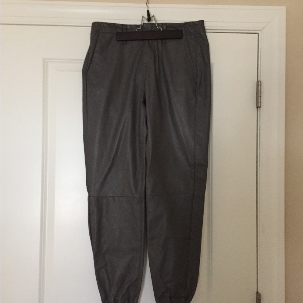 Rag & Bone Charcoal Leather Joggers